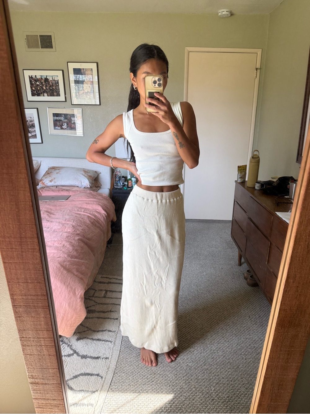 FP Beach- Cream Maxi Skirt